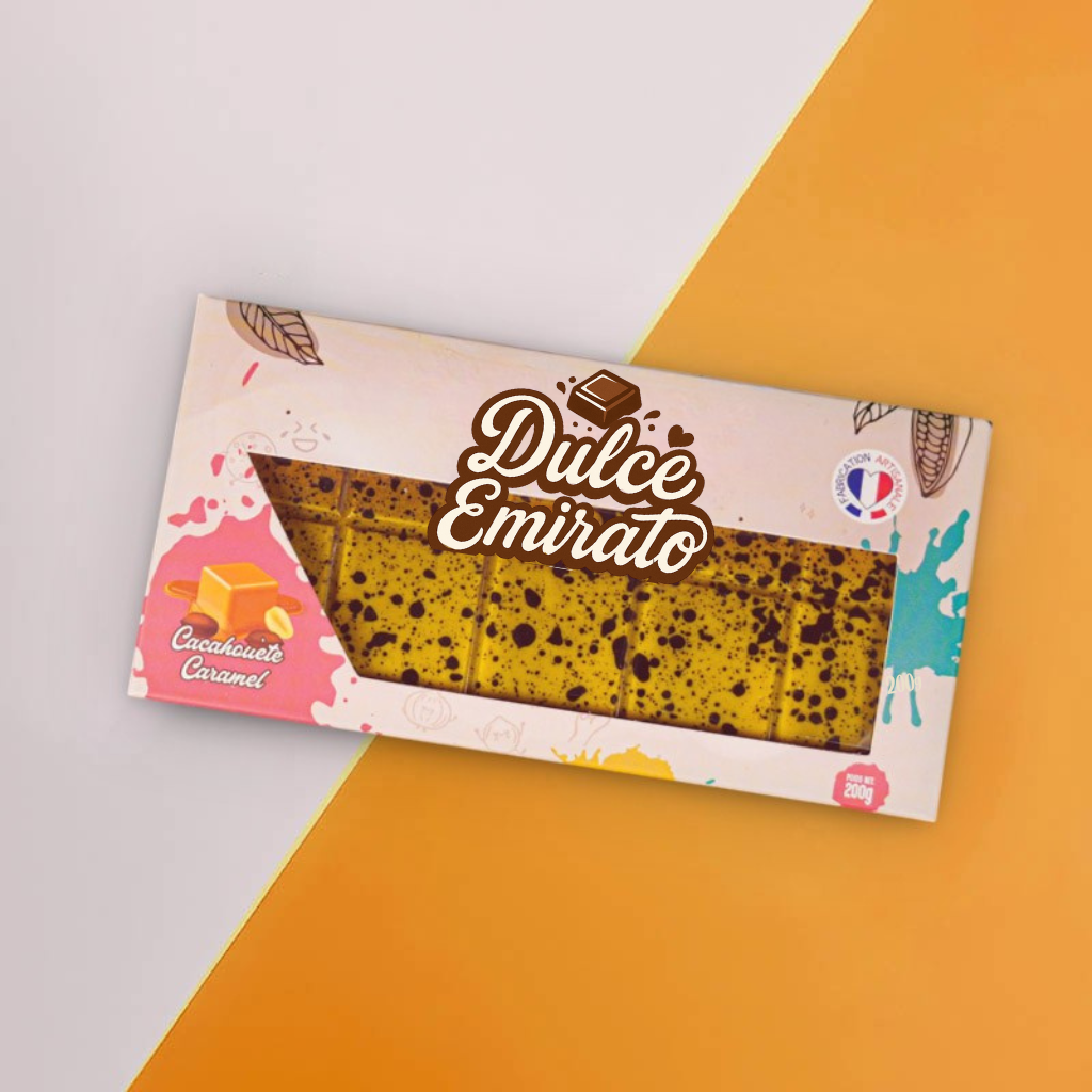 Tableta de Chocolate Rellena de Caramelo con Mantequilla Salada y Cacahuete